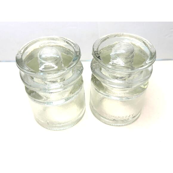 Set of 2 TS Hemingray 8-62 Clear Glass Insulators DIY Lighting - Picture 1 of 7